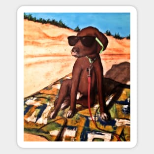 Mumford the Beach Dog Sticker